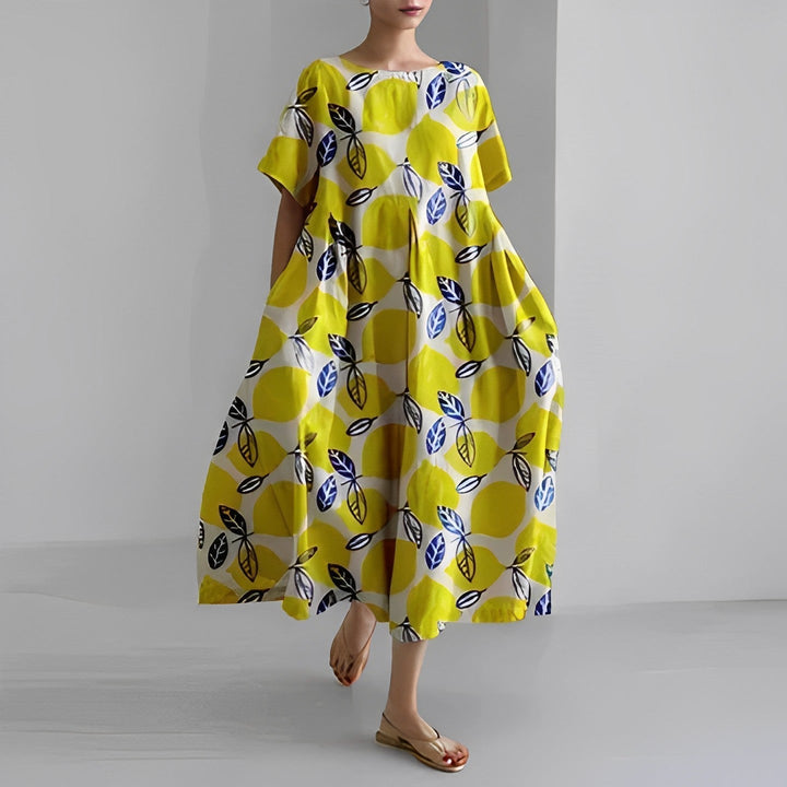 Greta | Boho Weites Kleid mit Blumenmuster - Elle Zürich