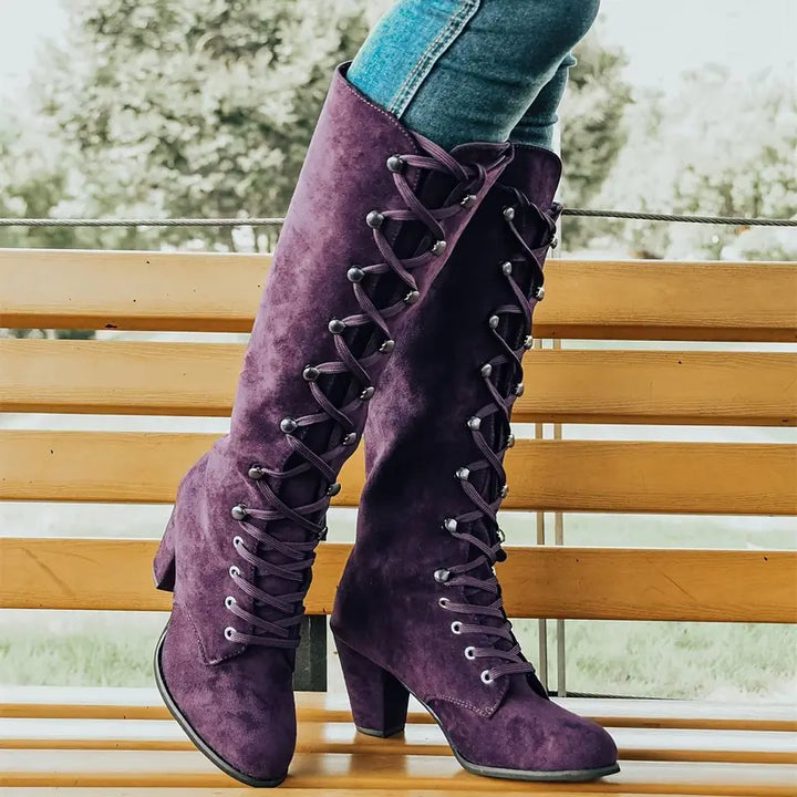 Elke | Damen Vintage Stil Schnürstiefel