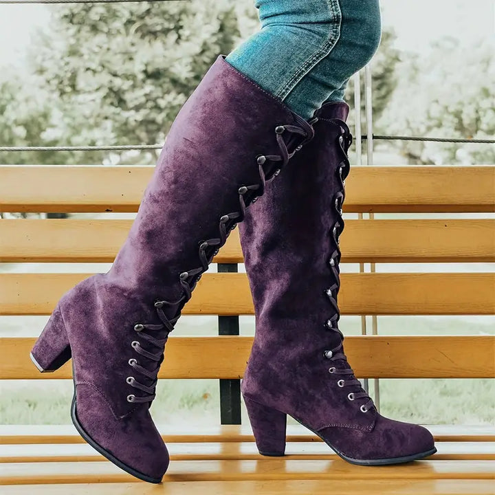 Elke | Damen Vintage Stil Schnürstiefel