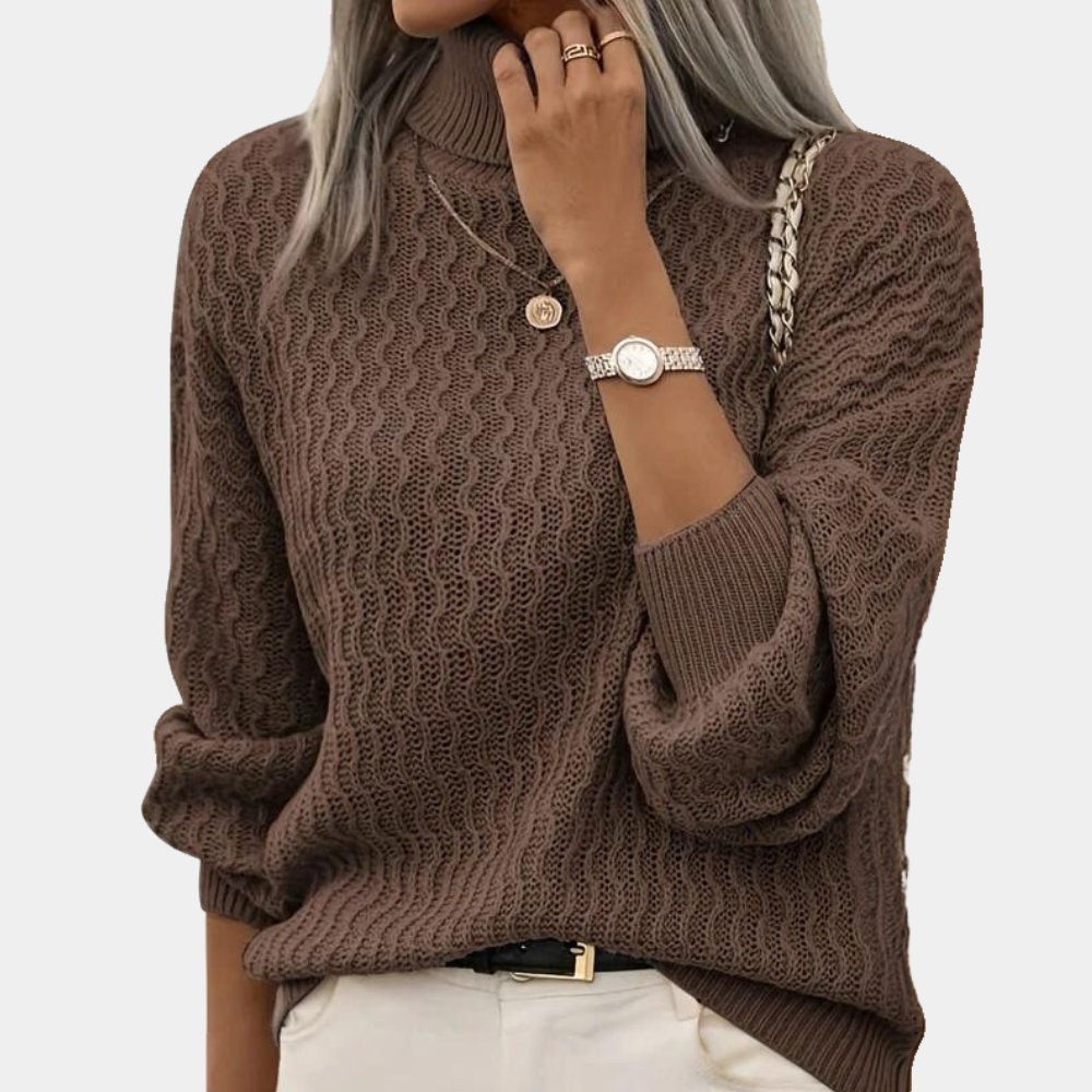 Hanna | Damen Zopfmuster Rollkragenpullover - Elle Zürich