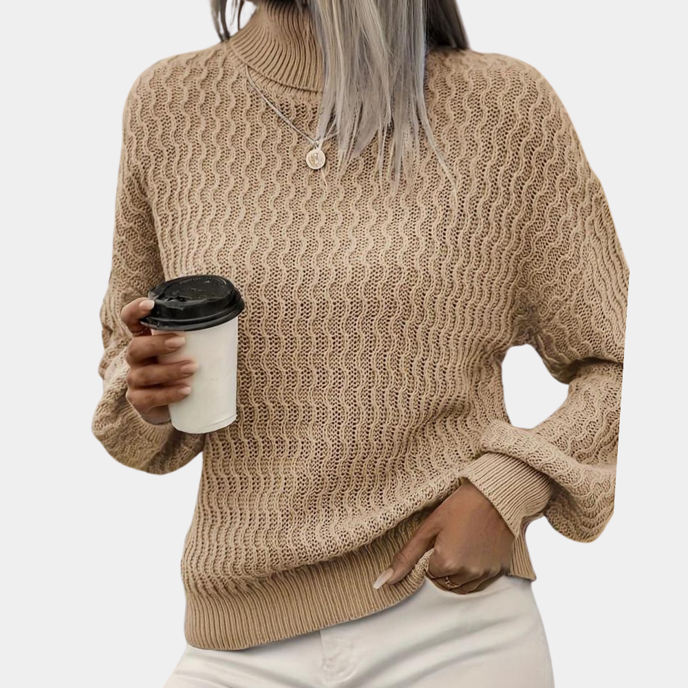 Hanna | Damen Zopfmuster Rollkragenpullover - Elle Zürich