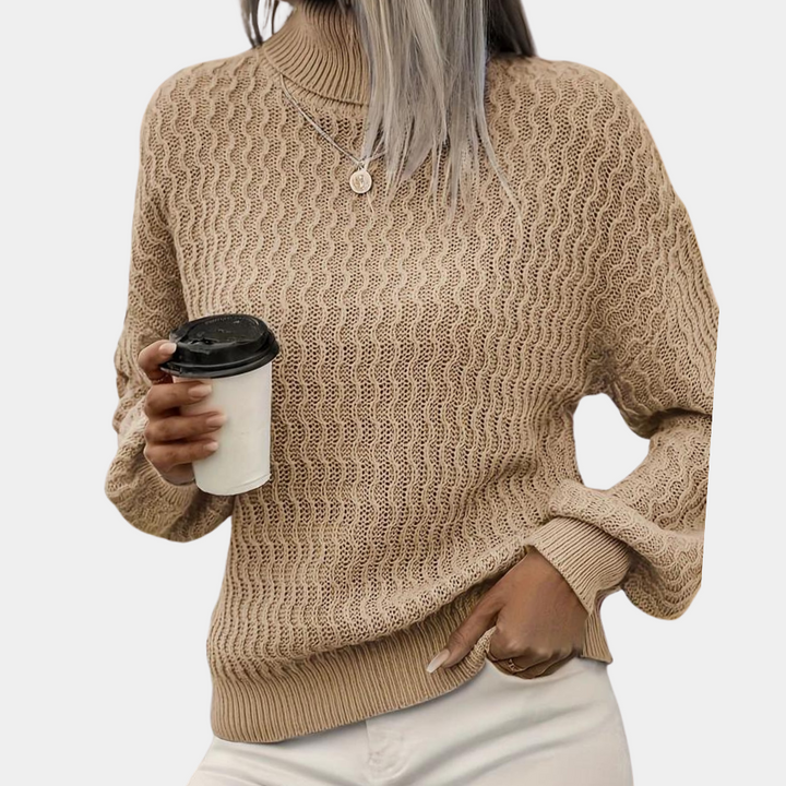 Hanna | Damen Zopfmuster Rollkragenpullover - Elle Zürich