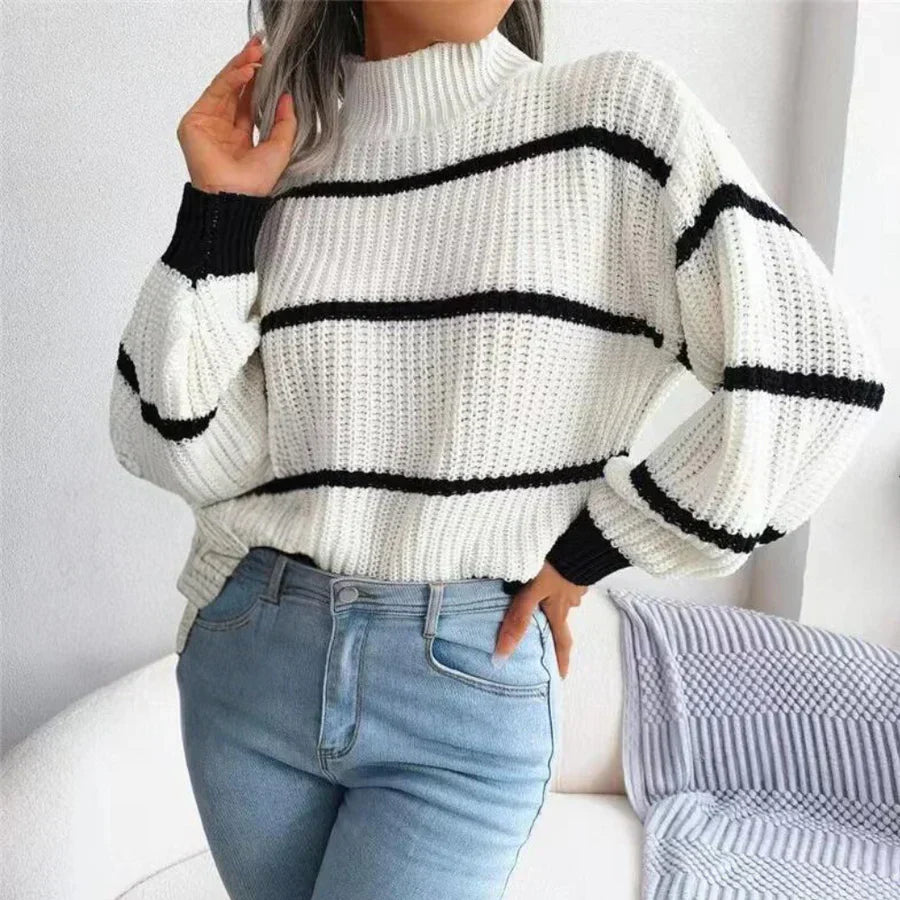Johanna | Damen Grobstrickpullover mit Streifenmuster - Elle Zürich
