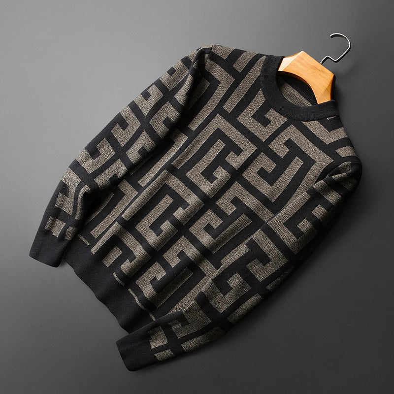David | Herren Strickpullover mit geometrischem Muster - Elle Zürich