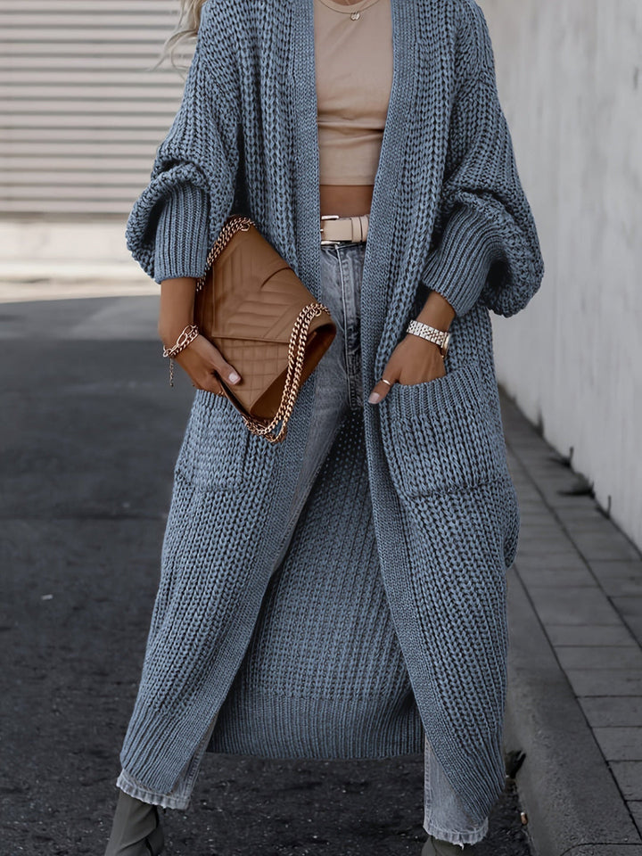 Lena | Damen Winter-Strickcardigan in Langform - Elle Zürich