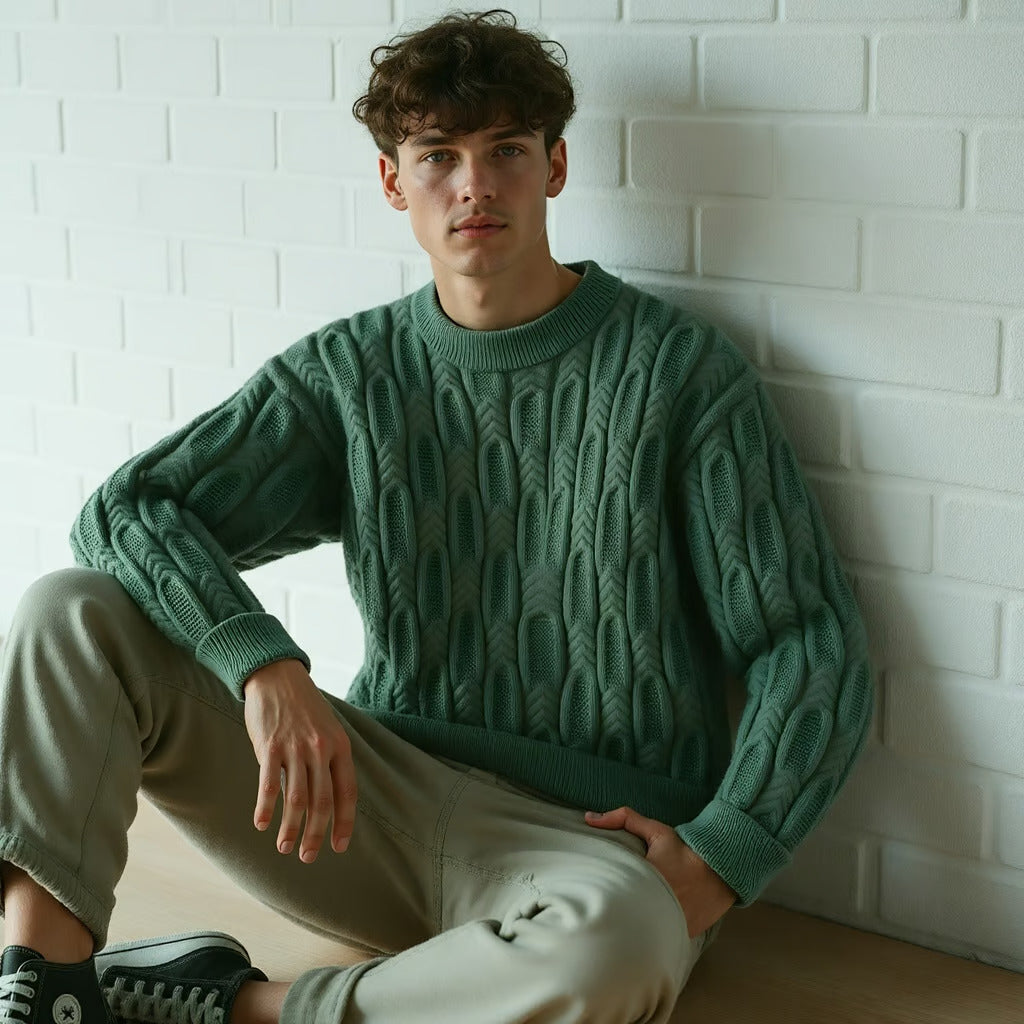 Stefan | Herren Kuscheliger Zopfmuster Pullover für Winterkomfort - Elle Zürich