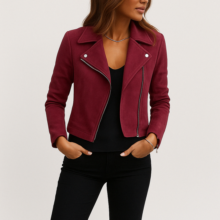 Selina | Damen Herbstjacke mit Reißverschlüssen und Kragen - Elle Zürich