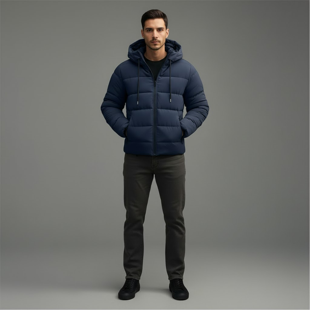 Lars | Herren Winter Steppjacke Mit Kapuze