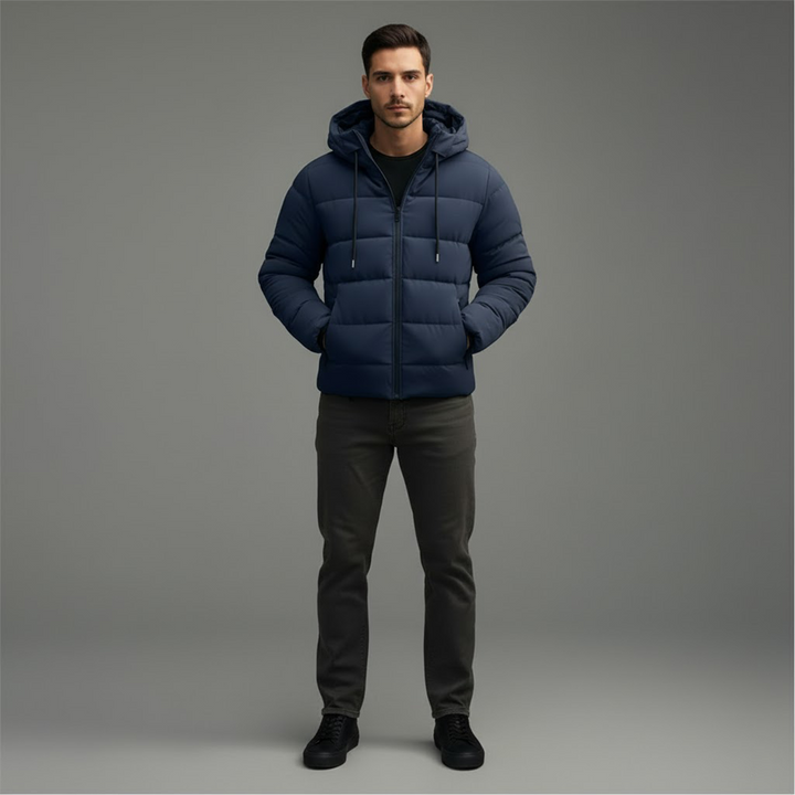 Lars | Herren Winter Steppjacke Mit Kapuze