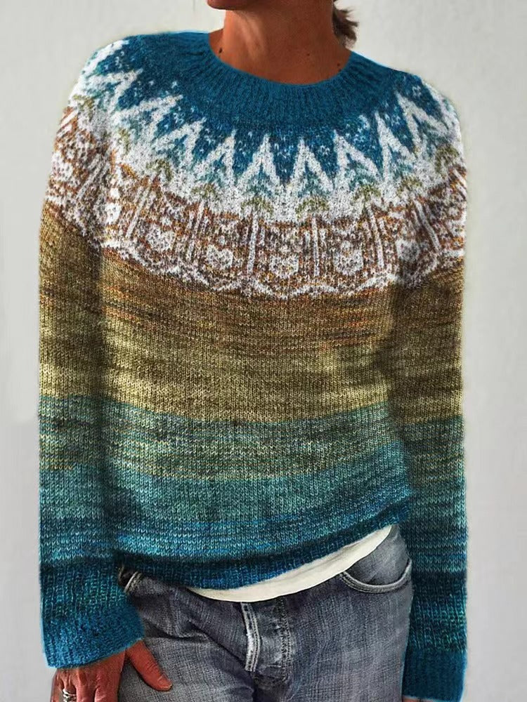 Emma | Damen Gradient Winter Strickpullover - Elle Zürich