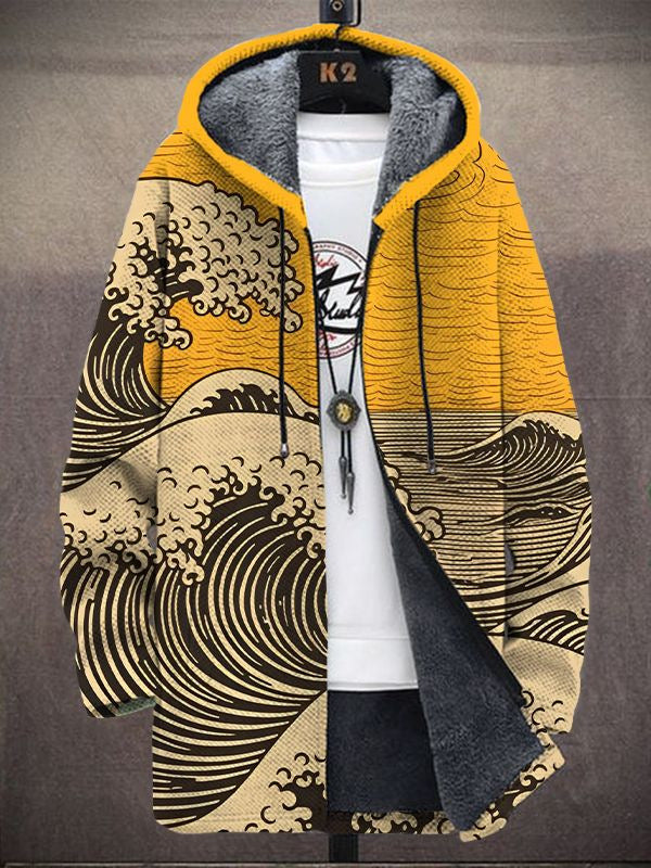 Daniela | Damen Wellenmuster Hoodie Cardigan für den Winter