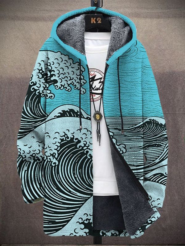 Daniela | Damen Wellenmuster Hoodie Cardigan für den Winter