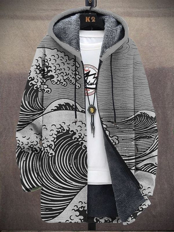 Daniela | Damen Wellenmuster Hoodie Cardigan für den Winter