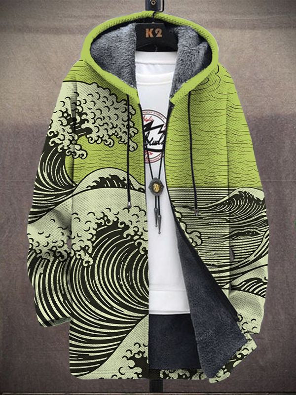 Daniela | Damen Wellenmuster Hoodie Cardigan für den Winter
