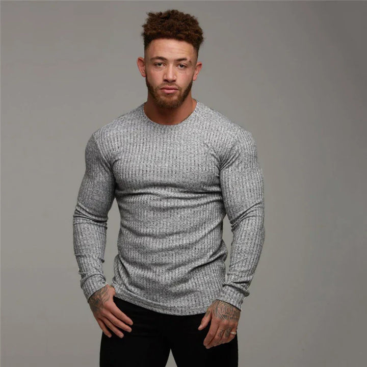 Yannick | Herren Enganliegendes Langarm Rundhals T-Shirt - Elle Zürich