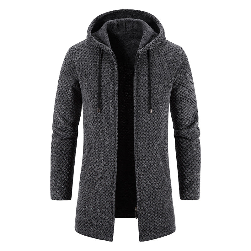 Stefan | Herren Winter Strickjacke mit Kapuze für Komfort
