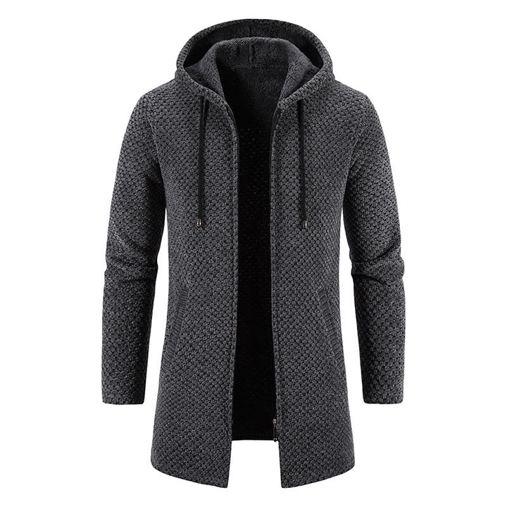 Stefan | Herren Winter Strickjacke mit Kapuze für Komfort