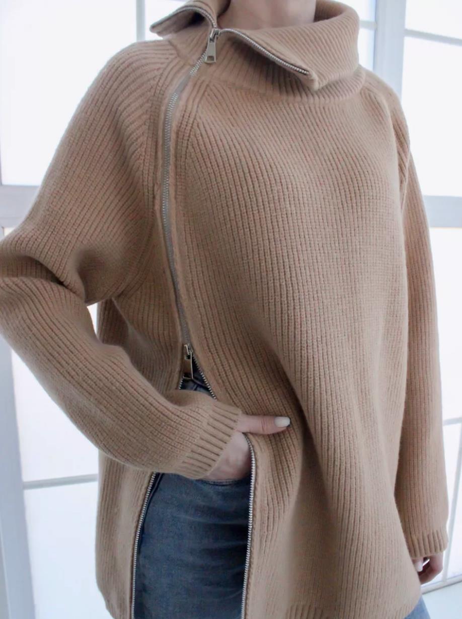 Kirsten | Damen Winter-Strickpullover mit Reißverschluss - Elle Zürich