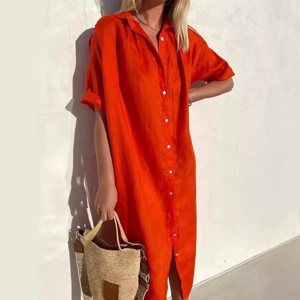 Bettina | Lässiges Hemdkleid in Midilänge - Elle Zürich
