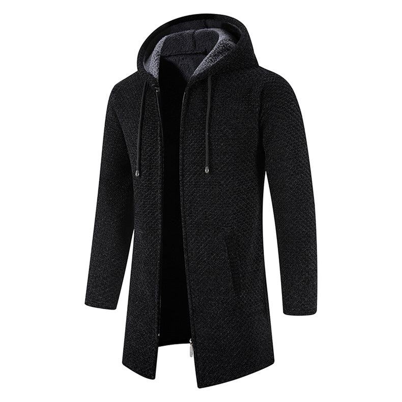 Stefan | Herren Winter Strickjacke mit Kapuze für Komfort