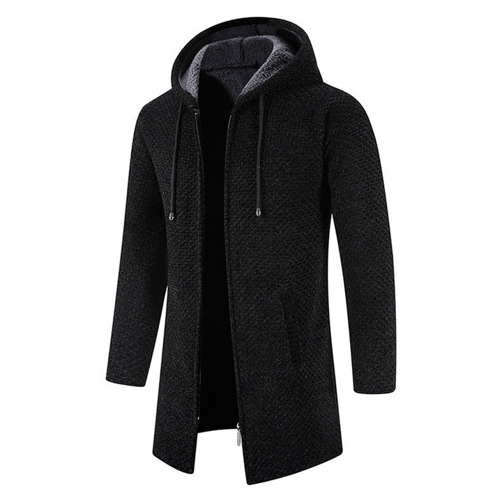Stefan | Herren Winter Strickjacke mit Kapuze für Komfort