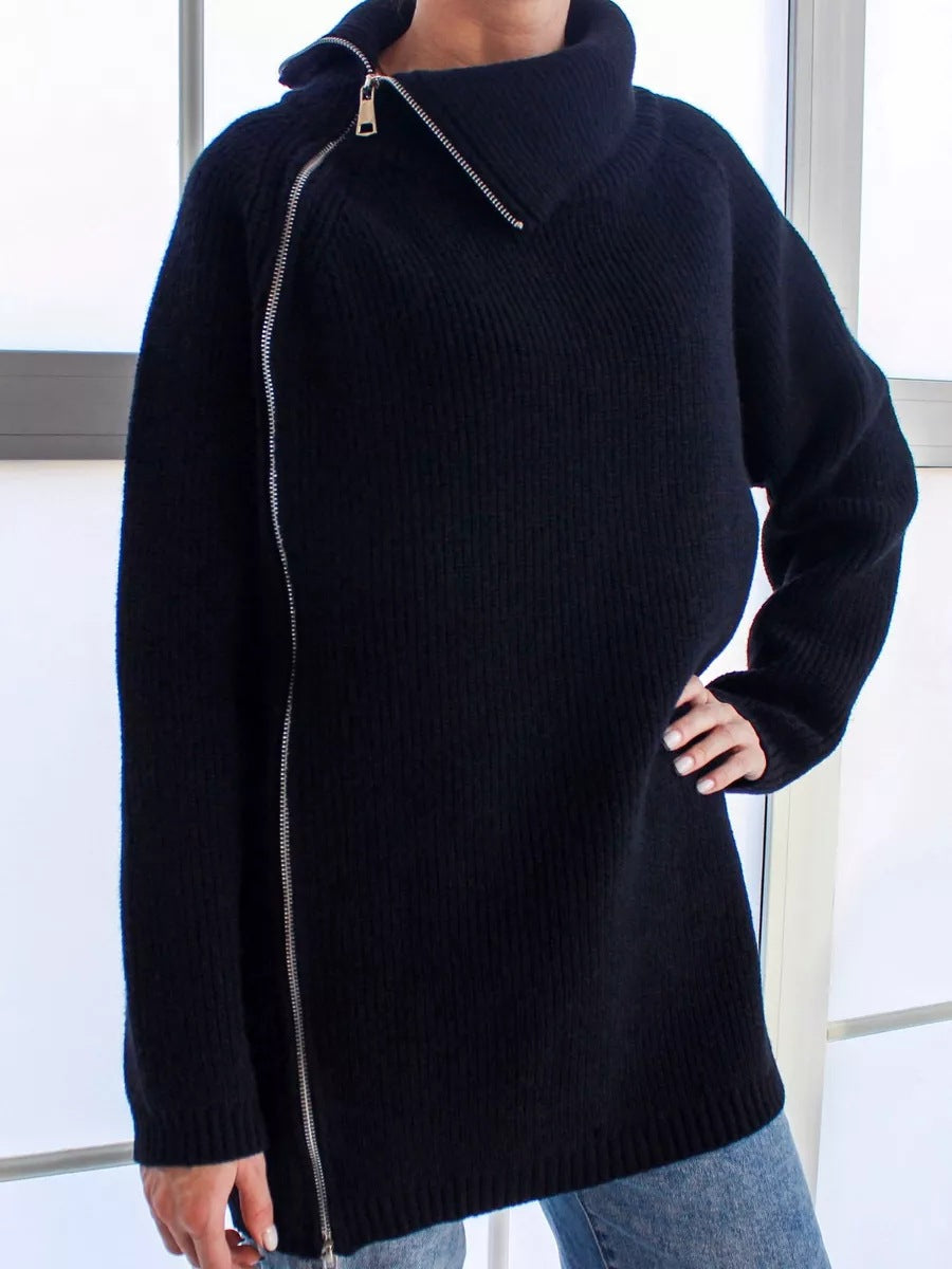 Kirsten | Damen Winter-Strickpullover mit Reißverschluss - Elle Zürich
