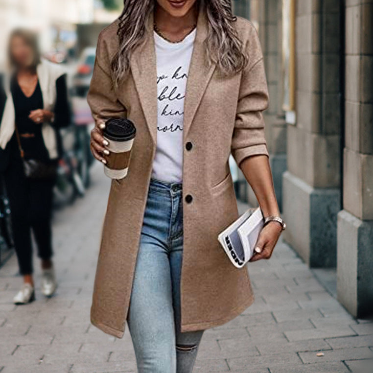 Jana | Moderner Langer Mantel Herbst Winter - Elle Zürich