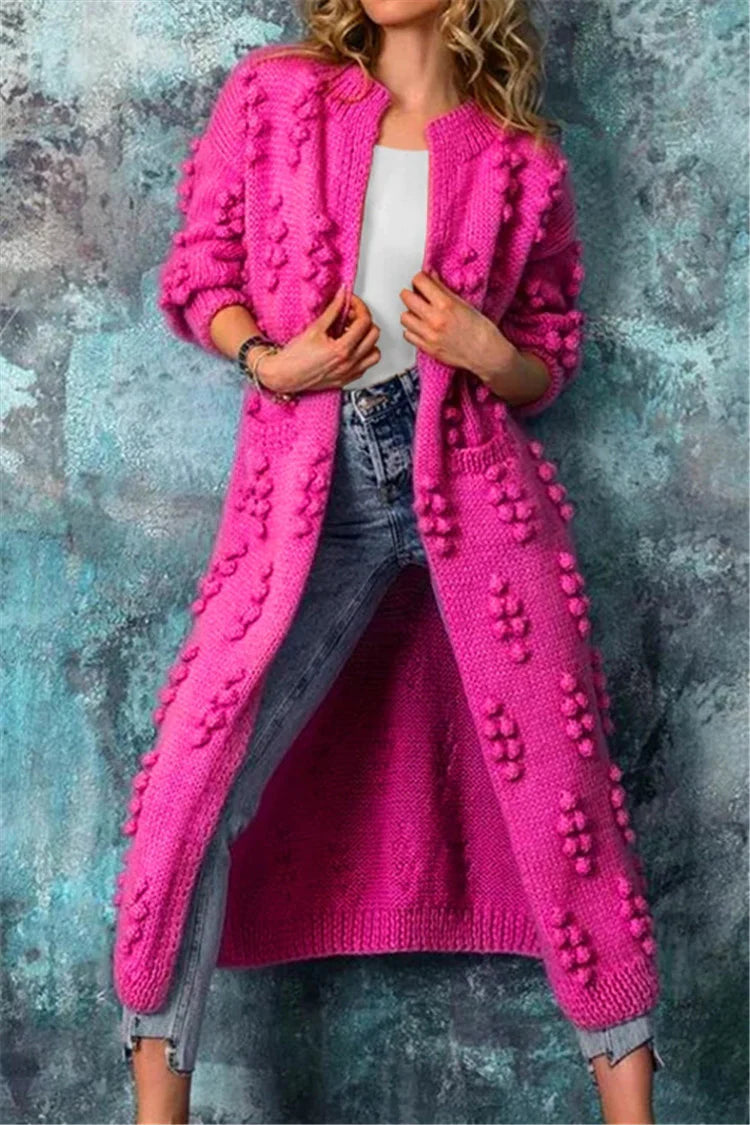 Emilia | Damen Chunky Strick Cardigan mit Knopf-Details - Elle Zürich