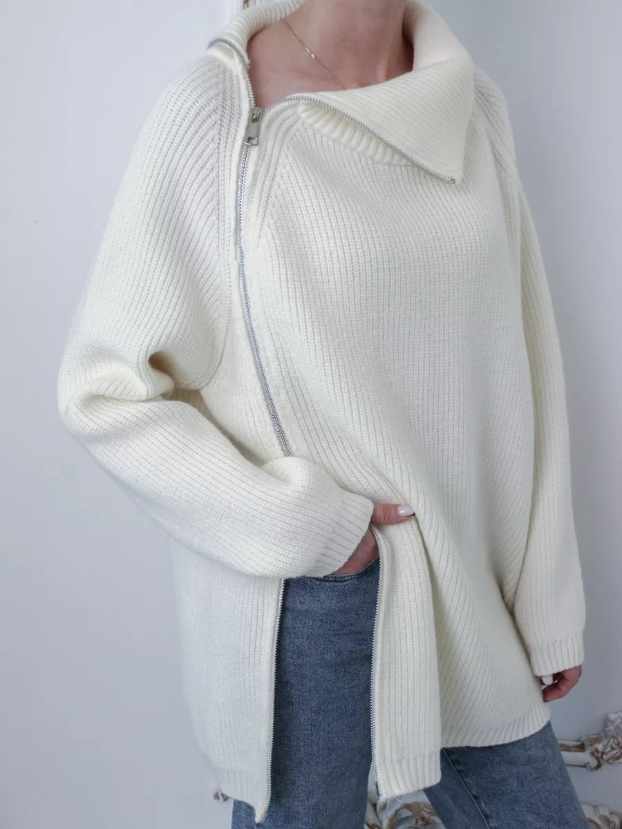 Kirsten | Damen Winter-Strickpullover mit Reißverschluss - Elle Zürich