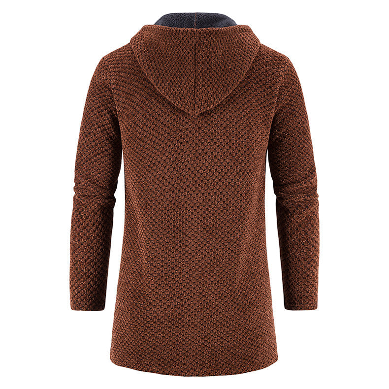 Stefan | Herren Winter Strickjacke mit Kapuze für Komfort