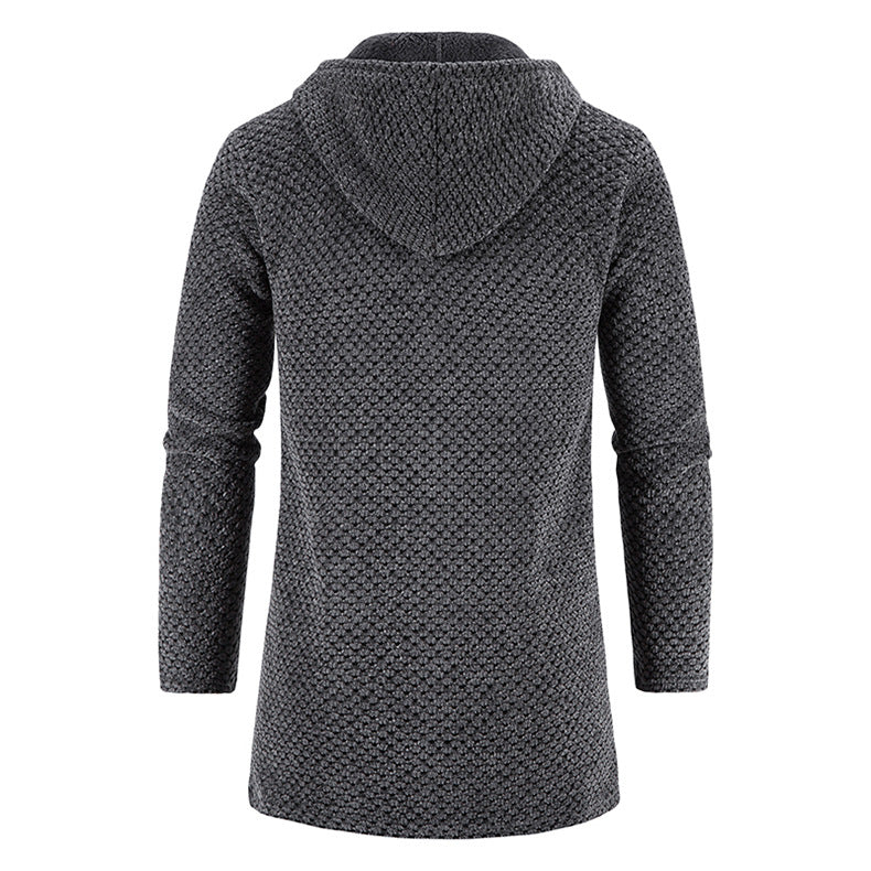 Stefan | Herren Winter Strickjacke mit Kapuze für Komfort