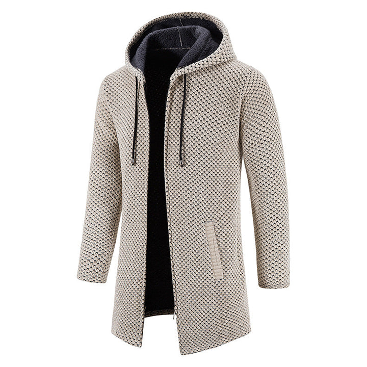 Stefan | Herren Winter Strickjacke mit Kapuze für Komfort