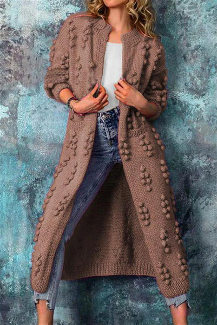 Emilia | Damen Chunky Strick Cardigan mit Knopf-Details - Elle Zürich
