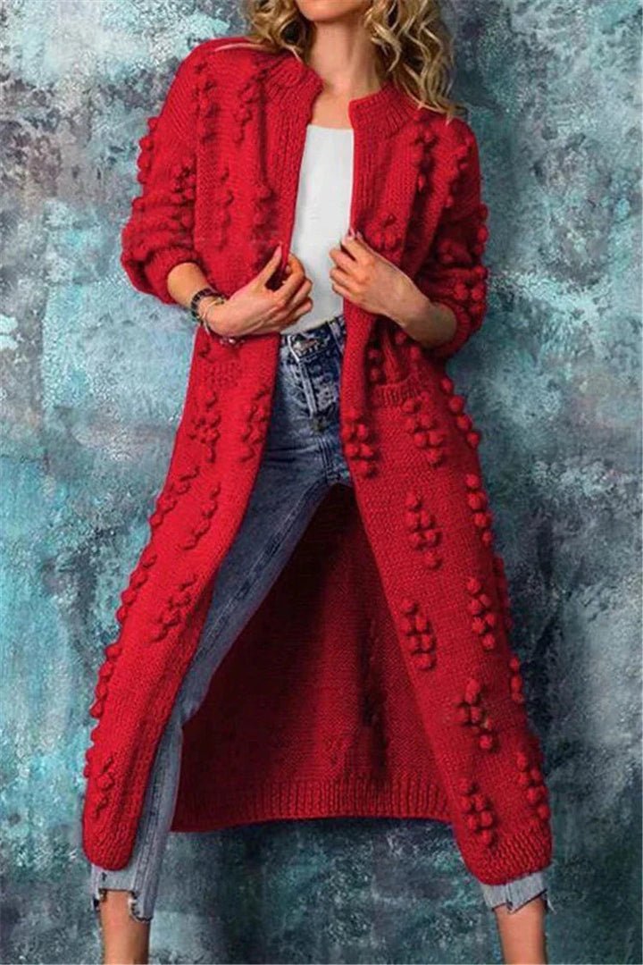 Emilia | Damen Chunky Strick Cardigan mit Knopf-Details - Elle Zürich
