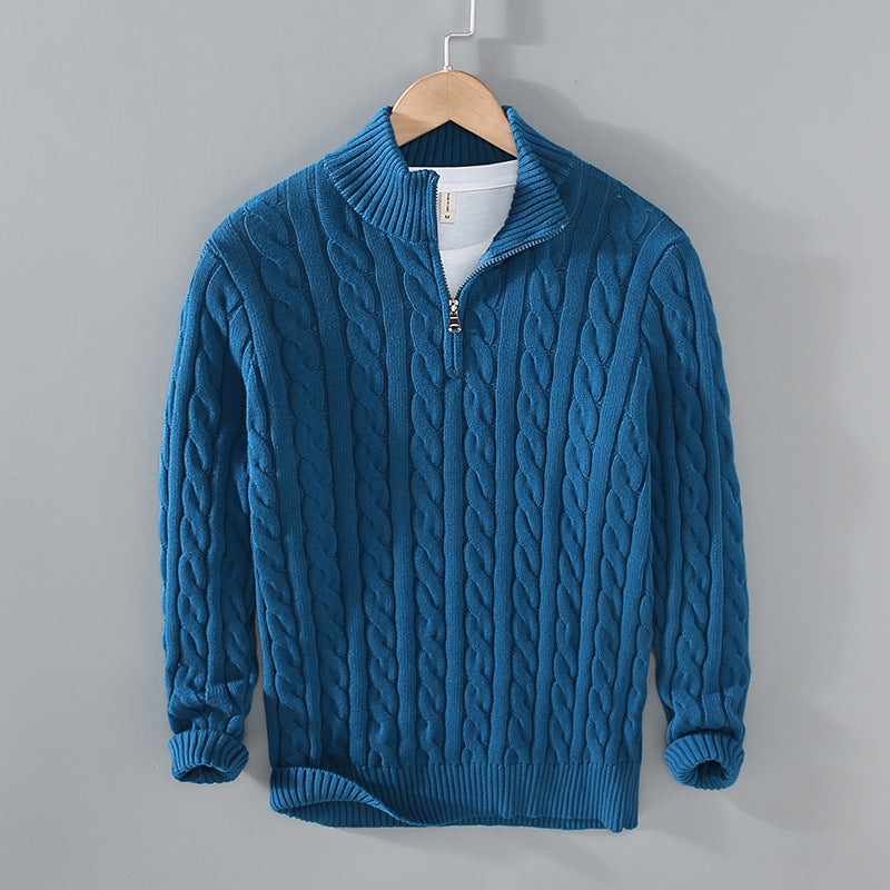 Sven | Bequemer Herren Winterpullover mit warmem Reißverschluss-Kragen - Elle Zürich