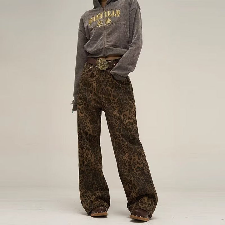 Lydia | Damen Leopard Print Weite Hose Winter - Elle Zürich
