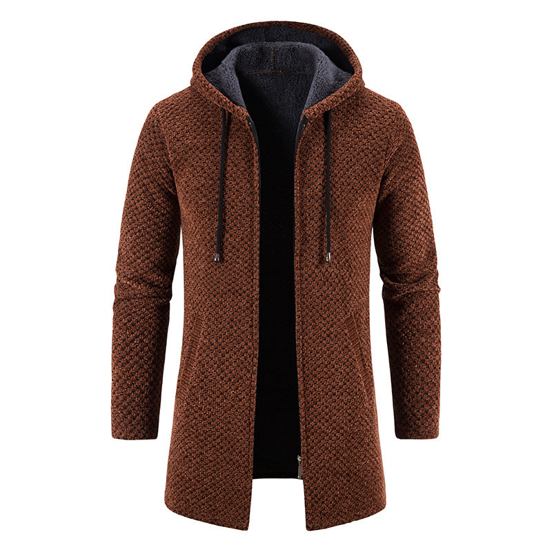Stefan | Herren Winter Strickjacke mit Kapuze für Komfort