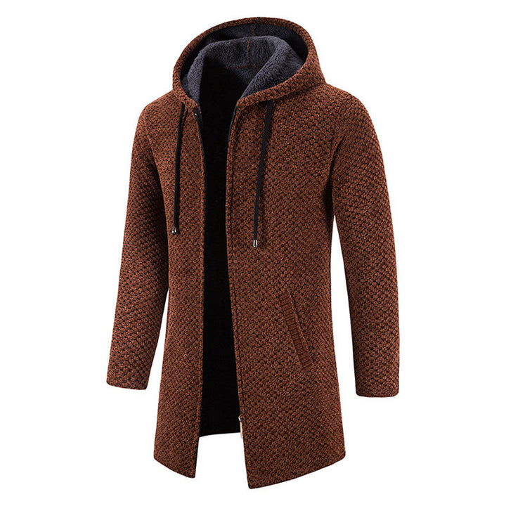 Stefan | Herren Winter Strickjacke mit Kapuze für Komfort