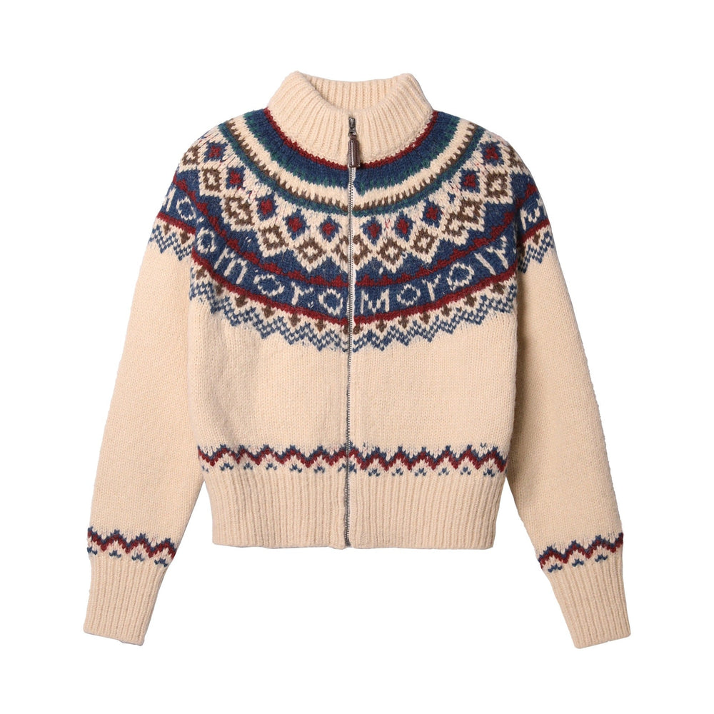 Emma | Damen Winter Strickpullover mit Reißverschluss im Nordic-Stil - Elle Zürich