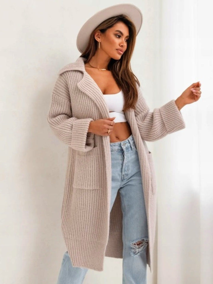 Lara | Damen Winter Langer Strickcardigan - Elle Zürich