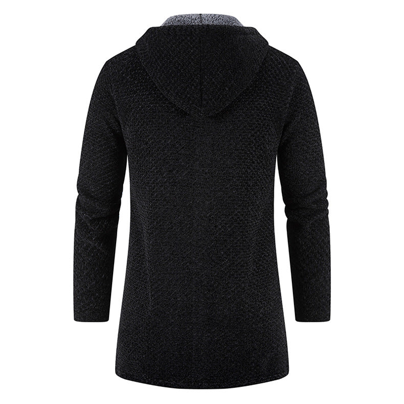 Stefan | Herren Winter Strickjacke mit Kapuze für Komfort