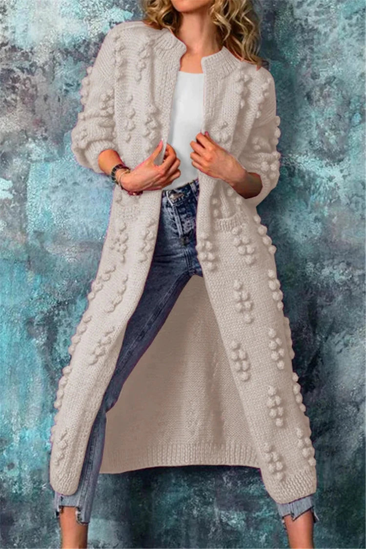 Emilia | Damen Chunky Strick Cardigan mit Knopf-Details - Elle Zürich