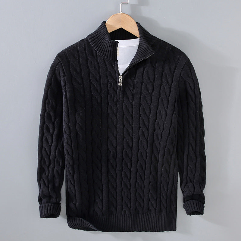 Sven | Bequemer Herren Winterpullover mit warmem Reißverschluss-Kragen - Elle Zürich