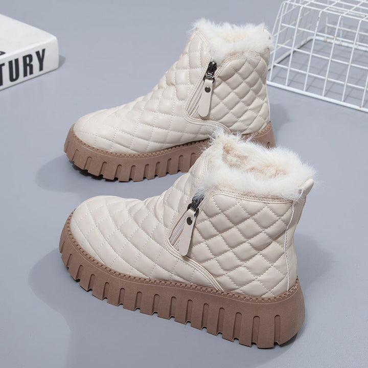 Tanja | Damen Winter-Steppstiefel mit Reißverschluss und Fellfutter - Elle Zürich