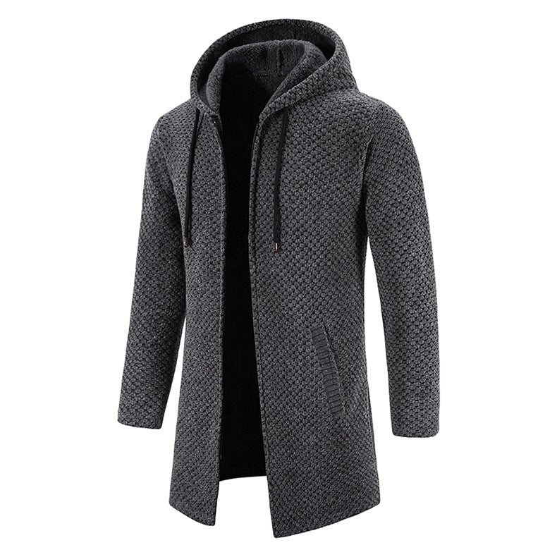 Stefan | Herren Winter Strickjacke mit Kapuze für Komfort