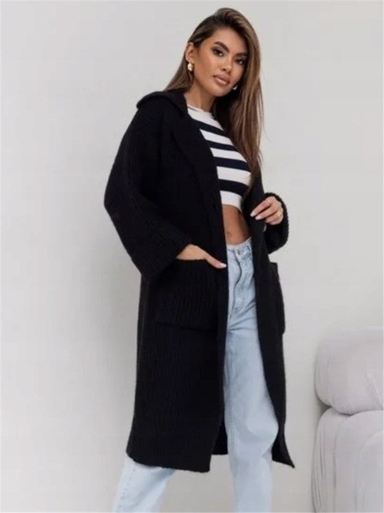 Lara | Damen Winter Langer Strickcardigan - Elle Zürich