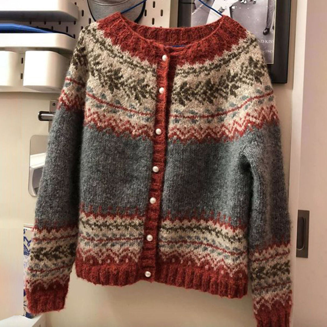Anna | Damen Winter Nordische Strickjacke - Elle Zürich