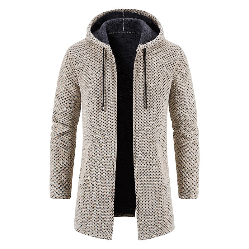 Stefan | Herren Winter Strickjacke mit Kapuze für Komfort