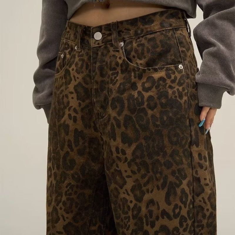 Lydia | Damen Leopard Print Weite Hose Winter - Elle Zürich