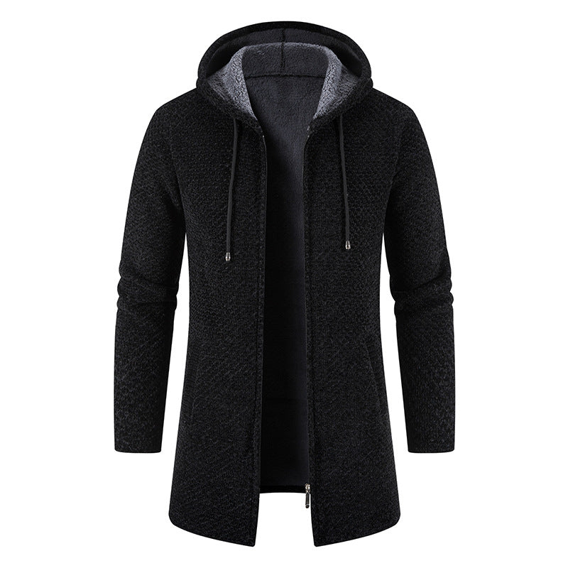 Stefan | Herren Winter Strickjacke mit Kapuze für Komfort